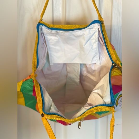 Rainbow Sinrico Vinyl Parachute Bag/Purse, Beach Bag, Expandable Bag, Pride - Picture 9 of 9